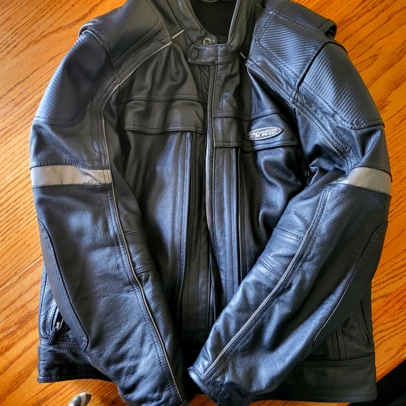 Harley Davidson Men's FXRG Black Leather Jacket - Main Image